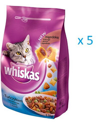 WHISKAS Suchy tuńczyk, warzywa 1.5 kg x5