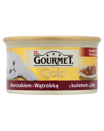 Gourmet Gold vištienos ir kepenėlėmių gabaliukai padaže 85 g