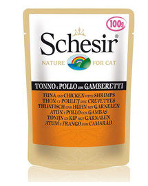 SCHESIR konservai su tunais, vištiena ir krevetėmis 50 g