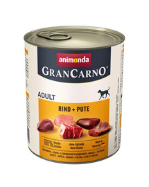 Animonda Grancarno Adult 800 g suaugusių šunų konservai su jautiena ir kalakutiena