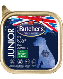 BUTCHER'S Gastronomia Junior konservai su kalakutiena ir jautiena paštetas 150 g