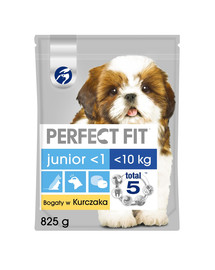 PERFECT FIT (Junior) 5x825g turtingas vištiena - sausas maistas mažų veislių šunims