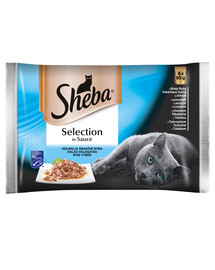 SHEBA Selection in Sauce Mix su žuvimi 4 x 85 g