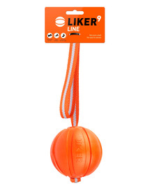 LIKER LINE Dog toy kamuoliukas su virvė 9 cm