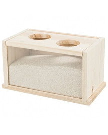TRIXIE Pelių / žiurkėnų smėlio maudymosi baseinas, medinis, 20 × 12 × 12 cm
