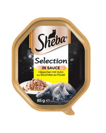 SHEBA Selection 85g su vištiena - šlapias maistas katėms padaže