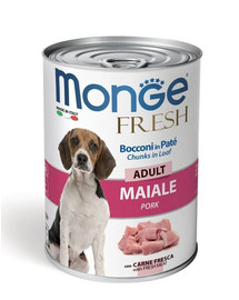 MONGE Fresh Dog Šunų maistas kiauliena tešloje 400g