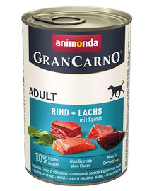 Animonda Grancarno Adult 400 g suaugusių šunų konservai su lašiša ir špinatais