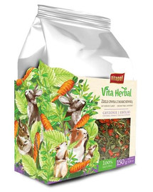 VITAPOL Vita Herbal papildomas graužikų ir triušių mišinys Avižų žolė su morkomis 150 g