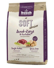 BOSCH Soft Senior Ožka ir bulvės 12,5 kg + treniruočių skanėstai su elnienia 300 g