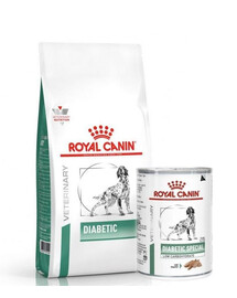 ROYAL CANIN Vet Dog Diabetic 12 kg suaugusiems šunims, sergantiems cukriniu diabetu, + 12 x diabetinio 410 g šlapio maisto