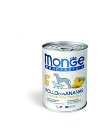 MONGE Dog Fruit Monoprotein Vištiena su ananasais 400 g