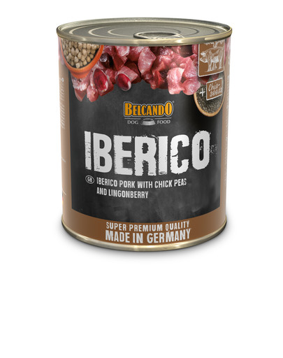 BELCANDO Iberico šlapias šunų maistas 800 g kiauliena, avinžirniai ir šilauogės