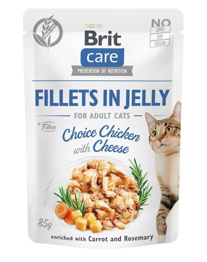 BRIT Care Cat Fillets in Jelly Choice Chicken & Cheese 85 g Vištiena ir sūris