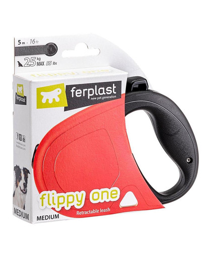 FERPLAST Flippy One Tape M Automatinis pavadėlis juostinis 5m juodas