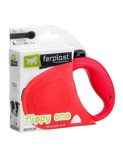 FERPLAST Flippy One Tape M Automatinis pavadėlis juostinis5 m raudonas