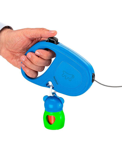FERPLAST Flippy One Cord L Automatinis pavadėlis virvinis 5 m mėlynas