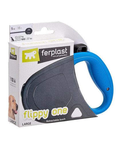 FERPLAST Flippy One Cord L Automatinis pavadėlis virvinis 5 m mėlynas