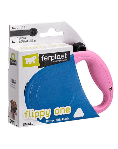 FERPLAST Flippy One Tape S Automatinis pavadėlis juostinis 4 m Rožinis