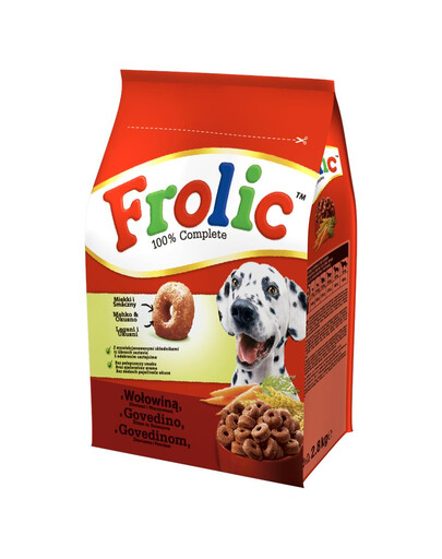FROLIC 2,8kg - sausas maistas šunims su jautiena, daržovėmis ir grūdais