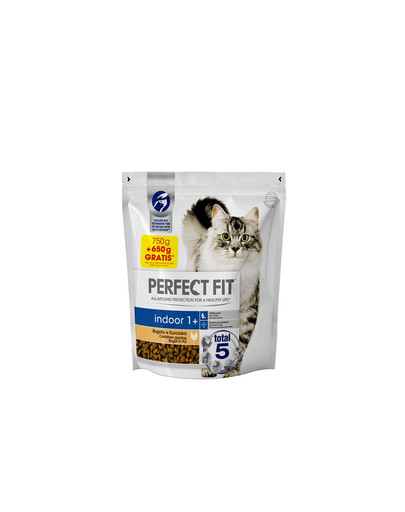 PERFECT FIT (Indoor 1+) 1,4kg (750g + 650g)praturtintas vištiena- sausas maistas naminiems katėms