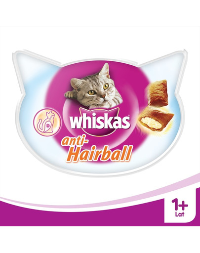 Whiskas Anti-Hairball 50 g + WHISKAS automobilio lipdukas