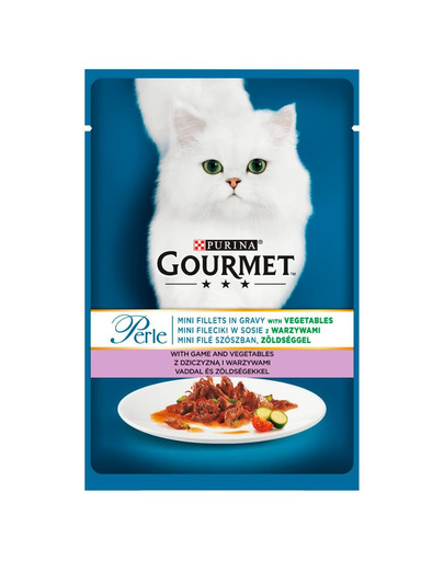 GOURMET Perle elniena su daržovės 24x85 g drėgnas maistas katėms
