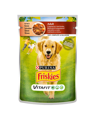 FRISKIES Vitafit Adult su aviena ir morkomis padaže 20x100g m šlapias šunų maistas
