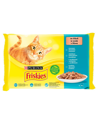 FRISKIES Multipack 4x85g žuvies skonių mišinys - drėgnas kačių maistas