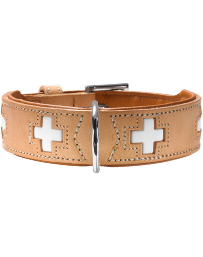 HUNTER Swiss odinis antkaklis dydis XS-S (37) 30-34,5/2,6 cm smėlio spalvos