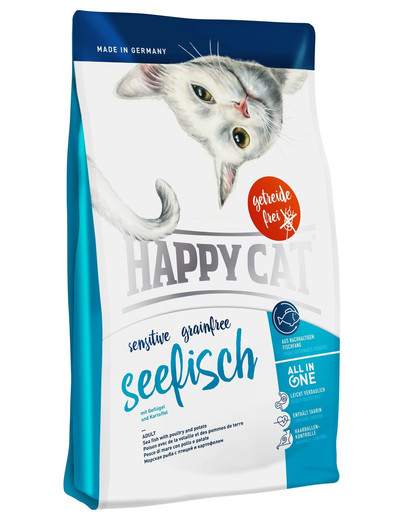 Happy Cat Sensitive Grainfree su jūros žuvimi 1,4 kg