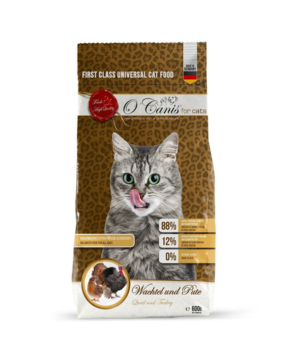 O'CANIS sausas kačių maistas su kalakutiena ir pupelėmis 600 g