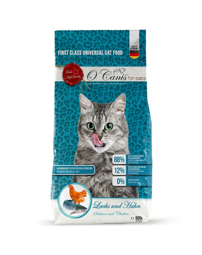 O'CANIS kačių maistas su lašiša ir vištiena 600 g