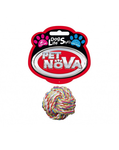 PET NOVA DOG LIFE STYLE Medvilninis virvės kamuolys 5 cm Superdental