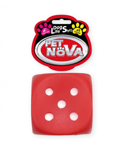 PET NOVA DOG LIFE STYLE  kubas metimui  žaislas šuniui 6 cm raudonas