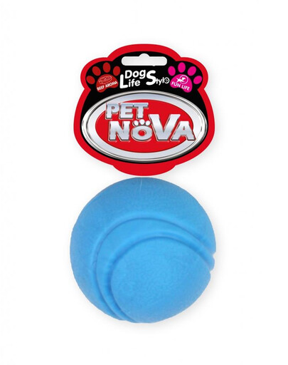 PET NOVA DOG LIFE STYLE Teniso kamuoliukas, 5 cm, mėlynas, jautienos aromatas