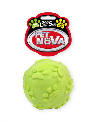 PET NOVA DOG LIFE STYLE 6 cm kamuolys su garsu, geltonu, mėtų aromatu