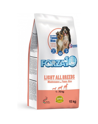 FORZA 10 Maintenance Light sausas  maistas su tunu, mažesniu kalorijų kiekiu šunims 15 kg