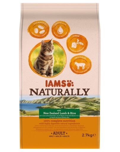 IAMS Naturally Adult Cat with New Zealand Lamb & Rice 2,7 kg