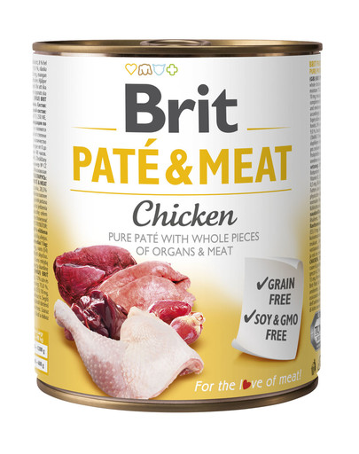 BRIT Pate & Meat chicken 400 g gryna vištiena šlapias maistas šunims//