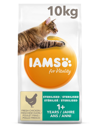 IAMS for Vitality suaugusioms katėms po sterilizavimo 10 kg su sumažintu riebalų kiekiu