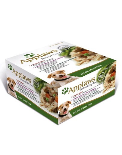 APPLAWS Bandomasis komplektas skonių mišinys Šlapias šunų maistas 8 x 156 g