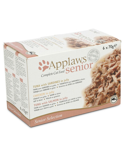 APPLAWS Cat Tin Multipack 4x(6x70g) Senior Selection šlapias kačių maistas