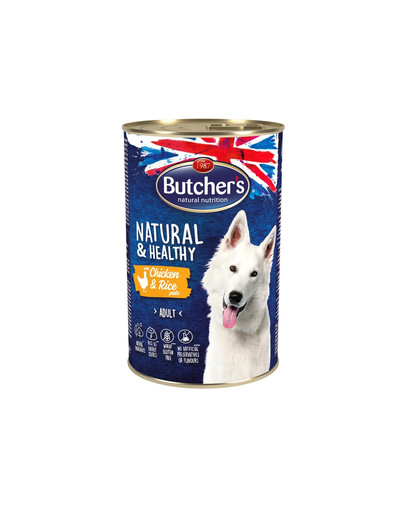 BUTCHER'S Natural&Healthy Dog su vištienos ir ryžių paštetu 1200 g