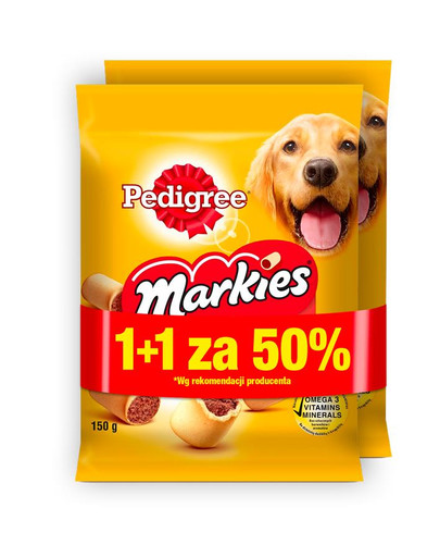 PEDIGREE Markies 30x150g - traškūs sausainiai šunims (15 vnt. 50%)