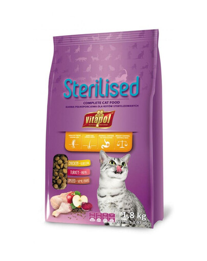VITAPOL maistas katėms po sterilizavimo 1,8 kg