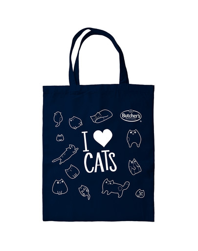 BUTCHER'S Medvilninis krepšys I love cats