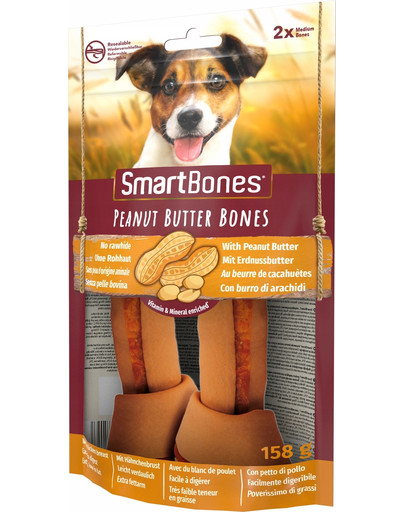 SmartBones Peanut Butter medium vnt kramtukas žemės riešutų sviestas vidutinės veislės šunims