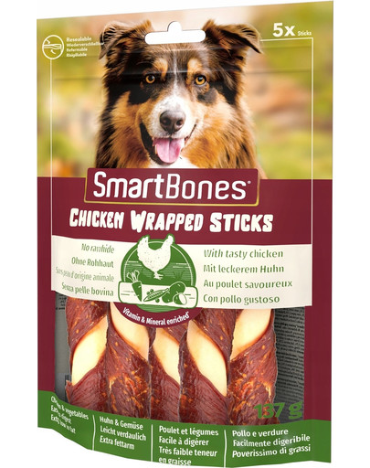 SmartBones Chicken Wrap Sticks mediumvnt kramtukas šunims  vištiena