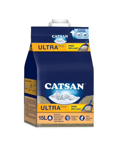 CATSAN Ultra Plus 15l sušokantis kačių kraikas
